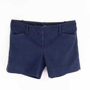The Limited‎ Chino Shorts Womens Size 4 Dark Blue Cotton Blend Pockets Low Rise